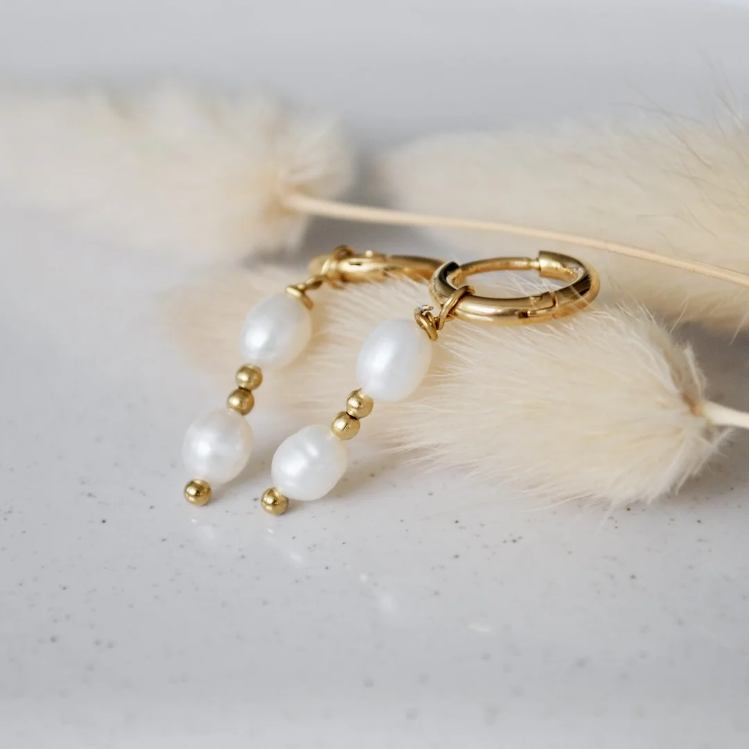 Double Pearls Ohrringe – Bild 4