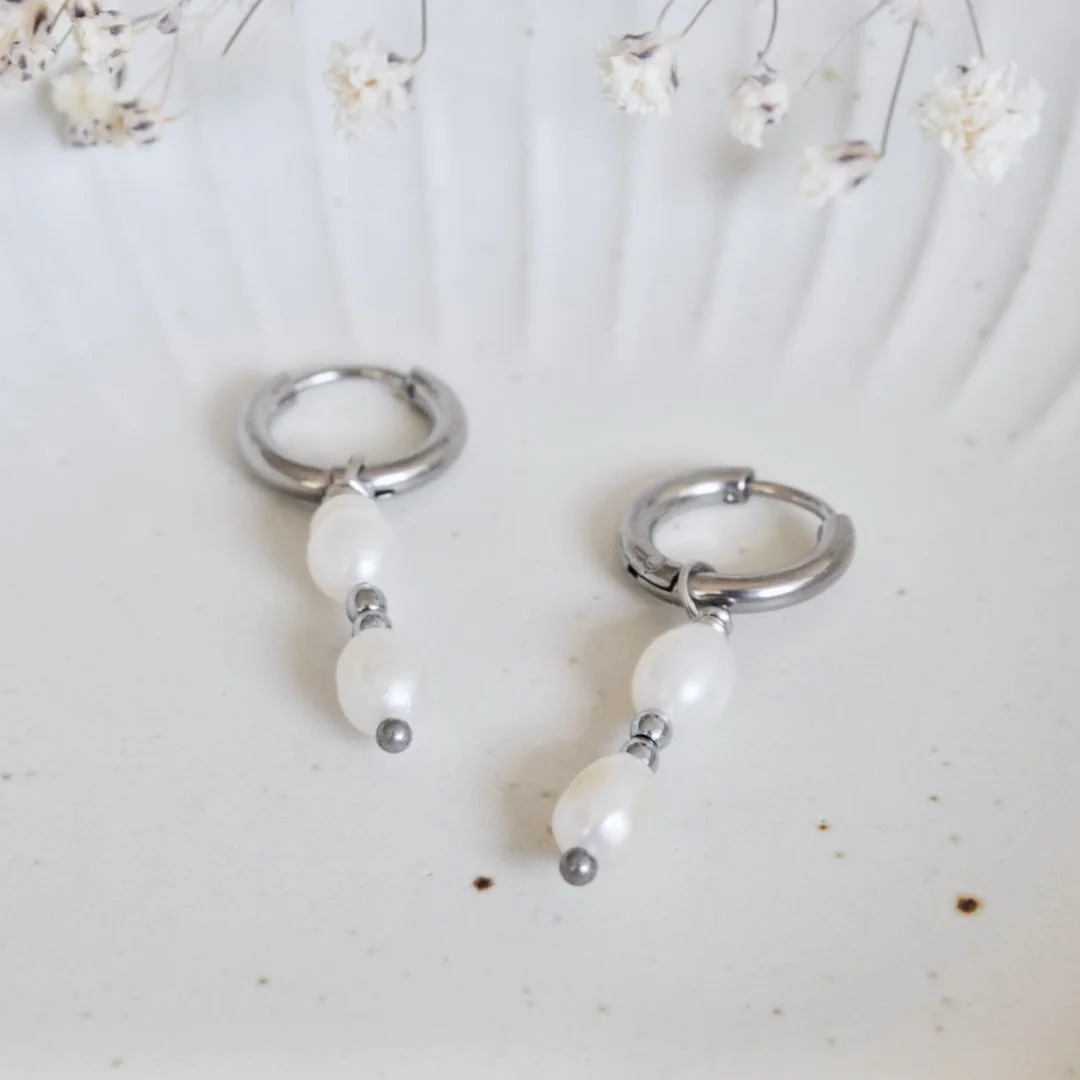 Double Pearls Ohrringe – Bild 5