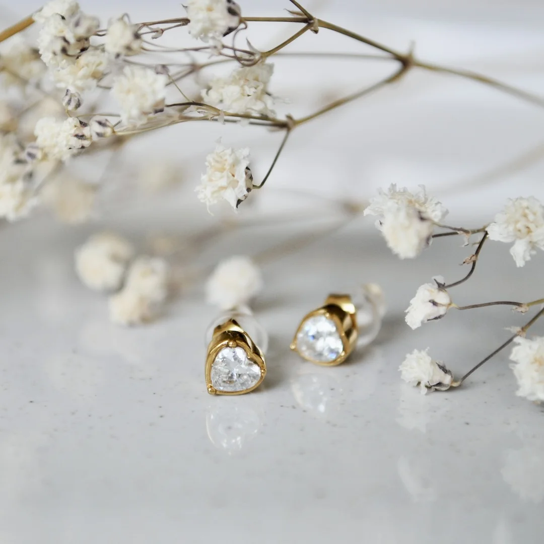 Peach Heart Ohrstecker – Bild 2