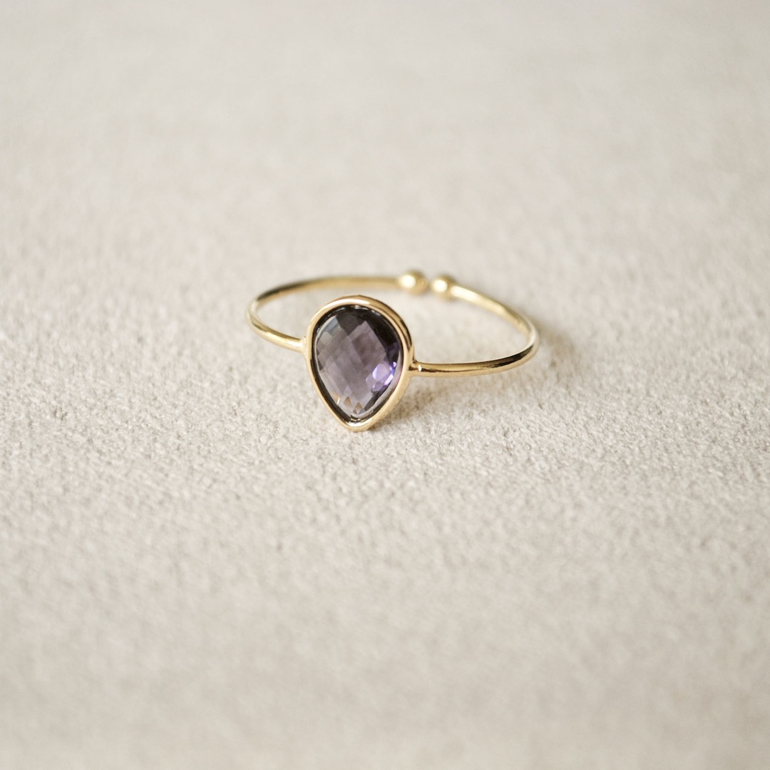 Birnenschliff Zirkonia Ring aus Edelstahl – größenverstellbar & wasserfest – Bild 4