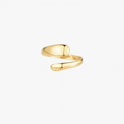 Größenverstellbarer Ring aus Edelstahl mit offener Front im umarmenden Design in Gold