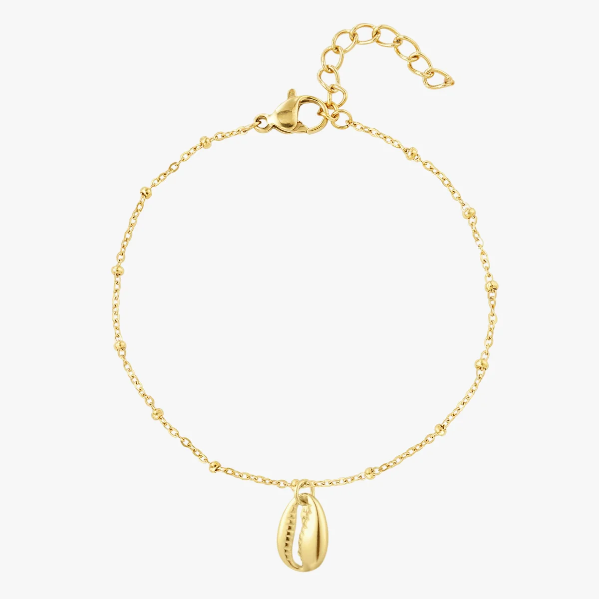 Kaurimuschel Armband aus Edelstahl – wasserfest