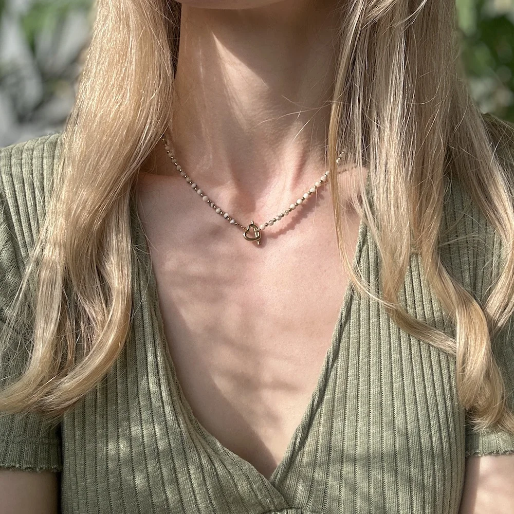 Natural Stone Heart Kette – Bild 3