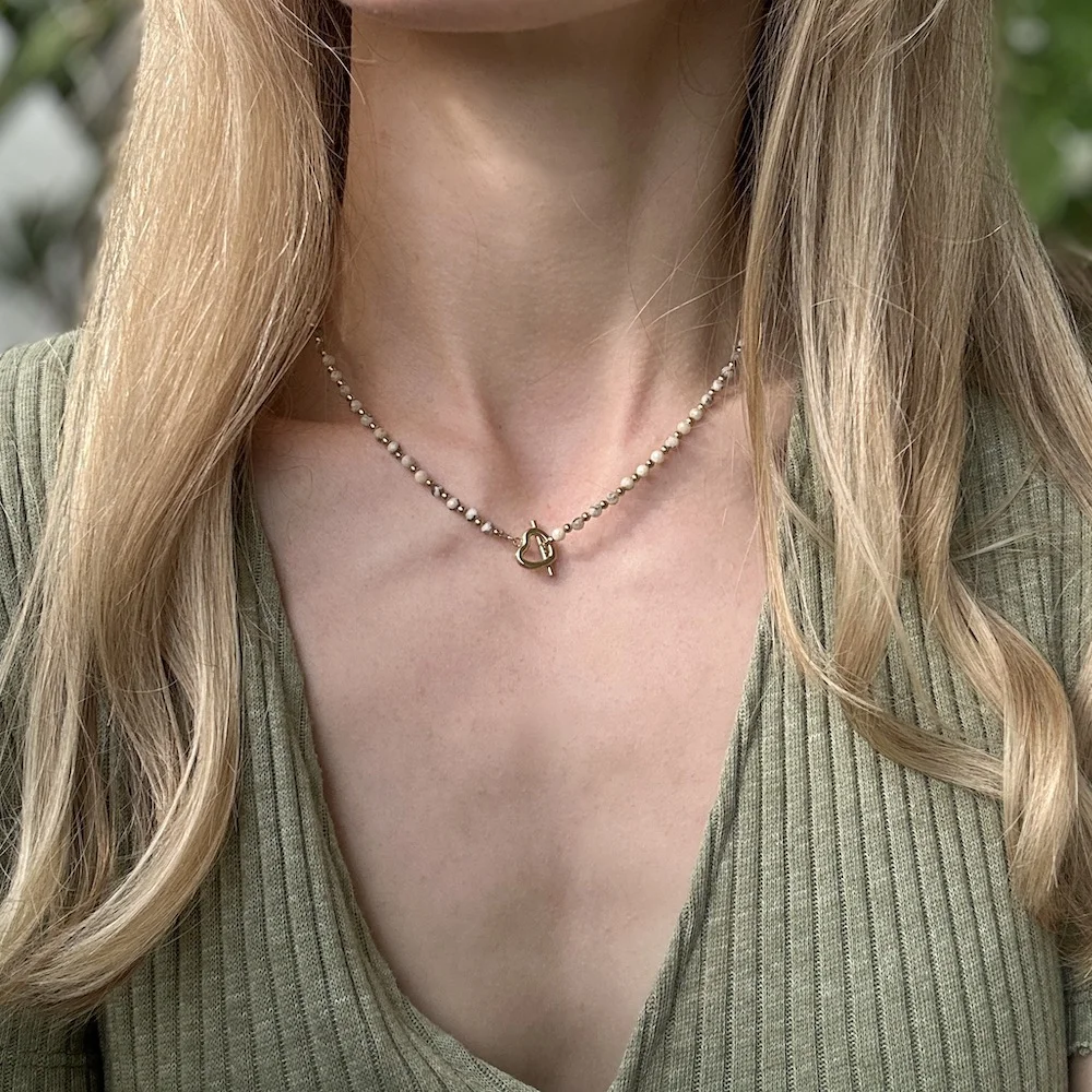 Natural Stone Heart Kette – Bild 4