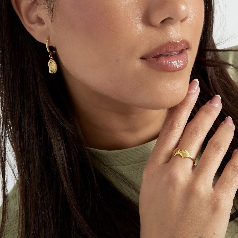 Muschel Ring aus Edelstahl – größenverstellbar & wasserfest – Bild 3